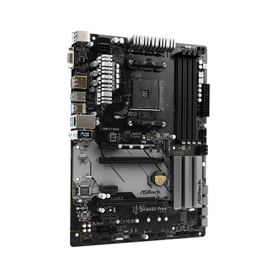 ASRock B450 Pro4 R2.0 Super Alloy AMD AM4 Socket Motherboard, ATX, 4x DDR4 Slots, 2x M.2 Sockets, GbE LAN, 1x D-Sub / 1x DisplayPort / 1x HDMI Port image 2