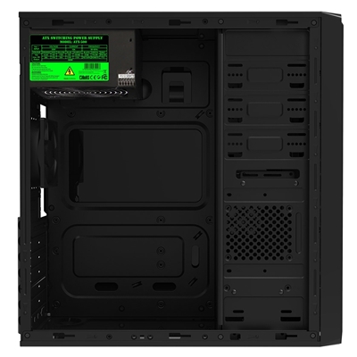 CiT Jet Stream Mid Tower 1 x USB 3.0 / 1 x USB 2.0 Black & Silver Case with 500W PSU image 4