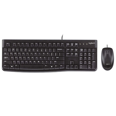 Logitech MK120 Wired Keyboard and Mouse Combo for Windows, Optical Wired Mouse, Full-Size Keyboard, USB Plug-and-Play, Compatible with PC and Laptop, QWERTY UK English Layout, Black image 2