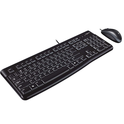 Logitech MK120 Wired Keyboard and Mouse Combo for Windows, Optical Wired Mouse, Full-Size Keyboard, USB Plug-and-Play, Compatible with PC and Laptop, QWERTY UK English Layout, Black image 3