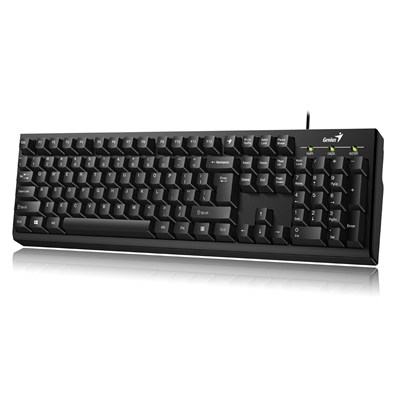 Genius KB-100 Wired Smart Keyboard, USB Plug and Play, Customizable Function Keys, Multimedia, Full Size UK Layout Design for Home or Office, Black image 2