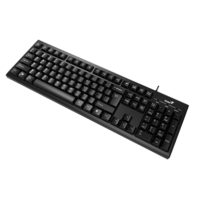 Genius KB-100 Wired Smart Keyboard, USB Plug and Play, Customizable Function Keys, Multimedia, Full Size UK Layout Design for Home or Office, Black image 3