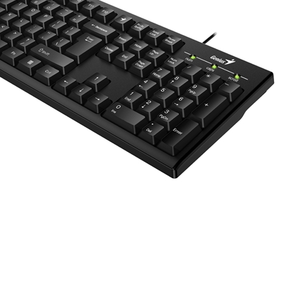 Genius KB-100 Wired Smart Keyboard, USB Plug and Play, Customizable Function Keys, Multimedia, Full Size UK Layout Design for Home or Office, Black image 6