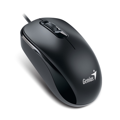 Genius DX-110 Wired USB Plug and Play Mouse, 1000 DPI Optical Tracking, 3 Button with Scroll Wheel, Ambidextrous Design with 1.5m Cable, Black image 2