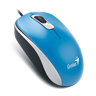 Genius DX-110 Wired USB Plug and Play Mouse, 1000 DPI Optical Tracking, 3 Button with Scroll Wheel, Ambidextrous Design with 1.5m Cable, Blue image 2