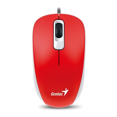 Genius DX-110 Wired USB Plug and Play Mouse, 1000 DPI Optical Tracking, 3 Button with Scroll Wheel, Ambidextrous Design with 1.5m Cable, Red image 3