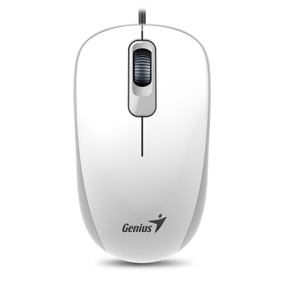 Genius DX-110 Wired USB Plug and Play Mouse, 1000 DPI Optical Tracking, 3 Button with Scroll Wheel, Ambidextrous Design with 1.5m Cable, White image 3