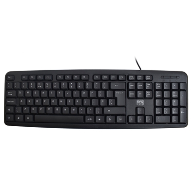 Evo Labs KD-101LUK Wired Keyboard, USB Plug and Play, Full Size, Qwerty UK Layout, Ideal for Home or Office, Black image 2