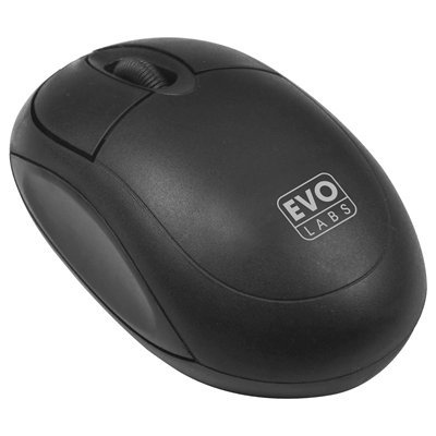 Evo Labs MO-001 Wired USB Mini Plug and Play Mouse, 800 DPI Optical Tracking, 3 Button with Scroll Wheel,  Ambidextrous Design for PC / Mac / Laptop, Matte Black image 3