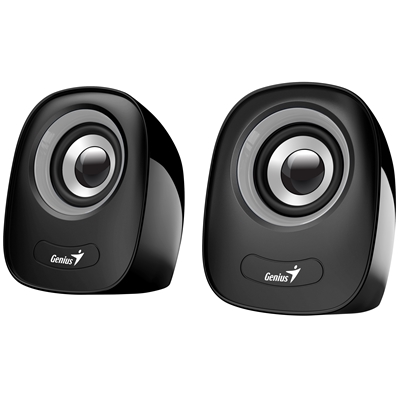 Genius SP-Q160 2.0 Desktop Speakers, Stereo Sound, USB Powered Plug and Play, 6w, 3.5mm with Volume Control, Grey image 2