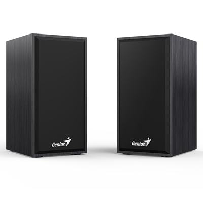 Genius SP-HF180 6W Wooden Desktop USB 2.0 Stereo Speakers with 3.5mm Audio Jack & Volume Control, Black image 2