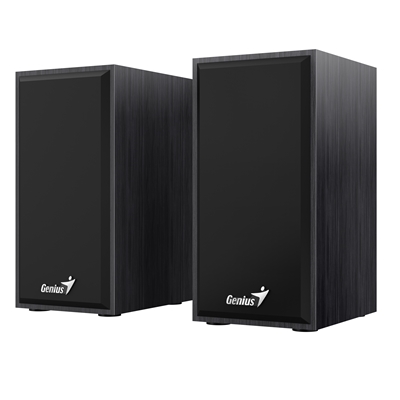 Genius SP-HF180 6W Wooden Desktop USB 2.0 Stereo Speakers with 3.5mm Audio Jack & Volume Control, Black image 3