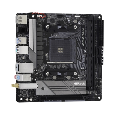 ASRock A520M-ITX/ac AMD AM4 Socket Motherboard, Mini-ITX, 2x DDR4 Slots, 1x M.2 Socket, GbE LAN, Wi-Fi 5, 1x DisplayPort / 1x HDMI Port image 4