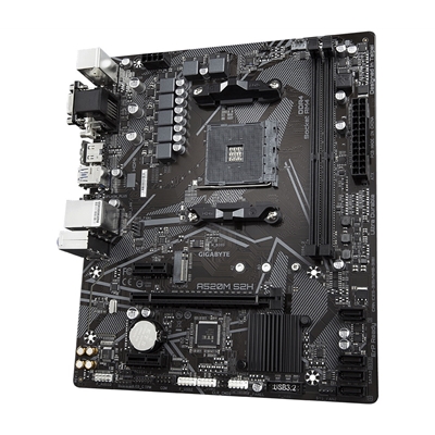 Gigabyte A520M S2H Ultra Durable AMD AM4 Socket Motherboard, Micro-ATX, 2x DDR4 Slots, 1x M.2 Socket, GbE LAN, 1x D-Sub / 1x DVI-D / 1x HDMI Port image 4