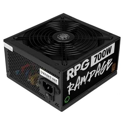 GAMEMAX RPG Rampage 700W PSU, 140mm Ultra Silent Fan, 80 PLUS Bronze, Non Modular, Flat Black Cables, Japanese TK Main Capacitor Fitted image 4