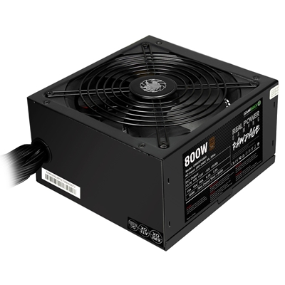 GAMEMAX RPG Rampage 800W PSU, 140mm Ultra Silent Fan, 80 PLUS Bronze, Non Modular, Flat Black Cables, Japanese TK Main Capacitor Fitted image 3