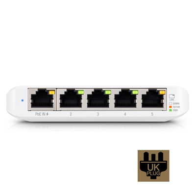 Ubiquiti USW-FLEX-MINI UniFi USW Flex Mini 5 Port Smart Managed POE/USB C Powered Gigabit Network Switch (UK Plug) image 3
