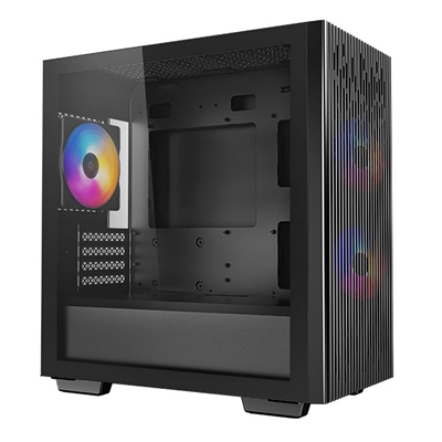DeepCool MATREXX 40 3FS Case, Gaming, Black, Micro Tower, 1 x USB 3.0 / 1 x USB 2.0, Tempered Glass Side Window Panel, Mesh Front Panel for Optimized Airflow, Tri-Colour LED Fans, Micro ATX, Mini-ITX image 2