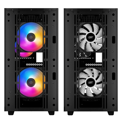 DeepCool MATREXX 40 3FS Case, Gaming, Black, Micro Tower, 1 x USB 3.0 / 1 x USB 2.0, Tempered Glass Side Window Panel, Mesh Front Panel for Optimized Airflow, Tri-Colour LED Fans, Micro ATX, Mini-ITX image 5