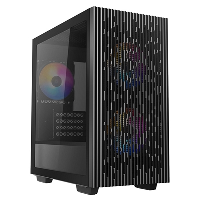 DeepCool MATREXX 40 3FS Case, Gaming, Black, Micro Tower, 1 x USB 3.0 / 1 x USB 2.0, Tempered Glass Side Window Panel, Mesh Front Panel for Optimized Airflow, Tri-Colour LED Fans, Micro ATX, Mini-ITX image 6