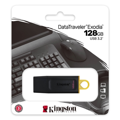 Kingston DataTraveler Exodia 128GB USB 3.2 Blk/Yellow USB Flash Drive image 3