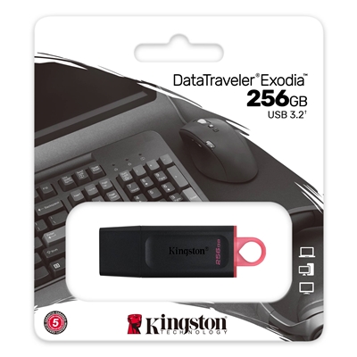 Kingston DataTraveler Exodia 256GB USB 3.2 Blk/Pink USB Flash Drive image 3