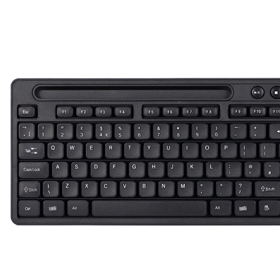 Evo Labs WM-757UK Wireless Keyboard and Mouse Combo Set, With Integrated Tablet/ Mobile/ Smartphone Stand, 2.4GHz Full Size Qwerty UK Layout Keyboard with Wireless Mouse, Ideal for Home/Office, Black image 4