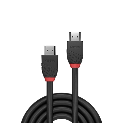 LINDY 36470 Black Line HDMI Cable, HDMI 2.0 (M) to HDMI 2.0 (M), 0.5m, Black & Red, Supports UHD Resolutions up to 4096x2160@60Hz, Triple Shielded Cable, Corrosion Resistant Copper Coated Steel with 30AWG Conductors, Retail Polybag Packaging image 2