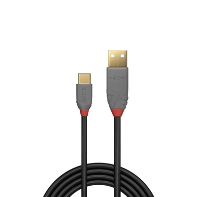 Lindy 36886 1m USB-A (M) 2.0 To USB-C (M) 2.0 Anthra Line 480Mbps Cable - Black image 2