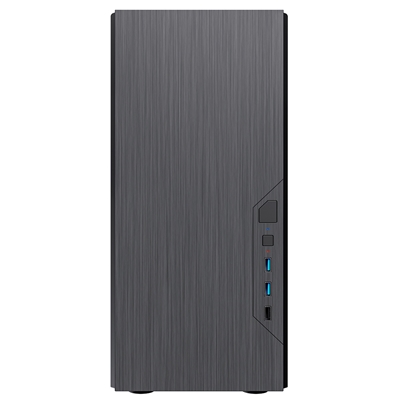 CiT Course Case, Home & Business, Black, Micro Tower, 2 x USB 3.0 / 1 x USB 2.0, Brushed Aluminium Finish for a Refined and Tidy Look, Micro ATX, Mini-ITX image 2