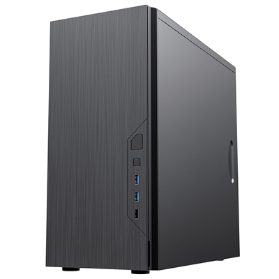 CiT Course Case, Home & Business, Black, Micro Tower, 2 x USB 3.0 / 1 x USB 2.0, Brushed Aluminium Finish for a Refined and Tidy Look, Micro ATX, Mini-ITX image 3
