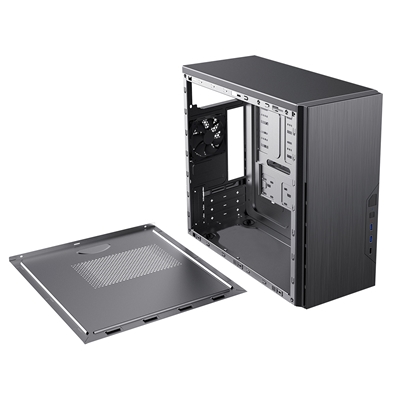 CiT Course Case, Home & Business, Black, Micro Tower, 2 x USB 3.0 / 1 x USB 2.0, Brushed Aluminium Finish for a Refined and Tidy Look, Micro ATX, Mini-ITX image 6