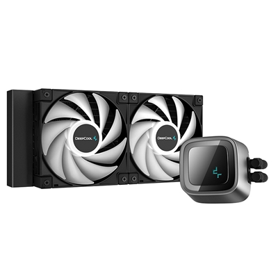 DeepCool LS520 Premium AiO Liquid CPU Cooler, Universal Socket, 240mm Radiator, PWM 2250RPM Cooling Fans, Addressable RGB LED Lighting, Fully Customizable Infinity Mirror Cap Design, Black Version image 3