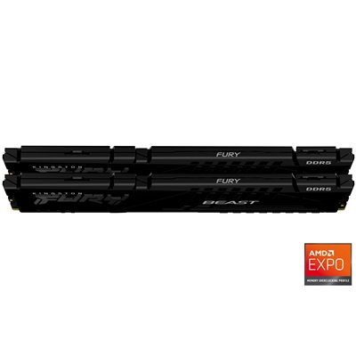 Kingston FURY Beast KF556C36BBEK2-32 32GB (2x 16GB) DIMM System Memory, 5600MHz, DDR5, CL36, Black, Intel XMP, AMD EXPO image 4