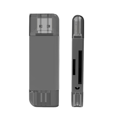 Prevo CR312 USB 2.0, USB Type-C and Lightning Connection, Card Reader, High-speed Memory Card Adapter Supports SD/Micro SD/TF/SDHC/SDXC/MMC, Compatible with Windows, Mac OS and Android, Black image 3