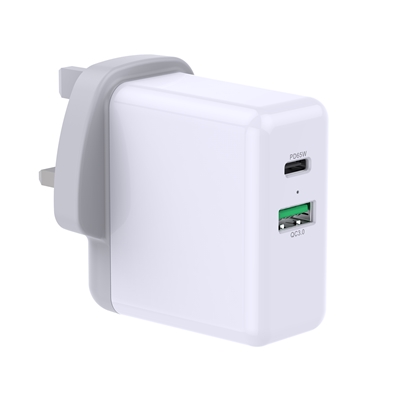Prevo QC72 65W USB Type-C & USB Type-A Fast Charge Mains Charger with Qualcomm Quick Charge 3.0 and 1.5m 100W USB-C Cable for Laptops, Ultrabooks, Chromebooks, iPads, MacBooks, Smartphones, Tablets, Mobile Devices, Action Cameras, DSLRs image 2
