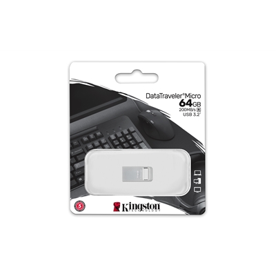 Kingston DTMC3G2/64GB 64GB DataTraveler Micro USB Flash Drive, USB 3.2, Metal Casing, Up to 200MB/s image 3