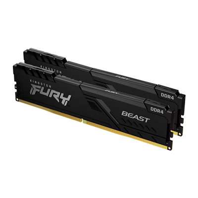 Kingston FURY Beast KF436C18BBK2/32 32GB (2x 16GB) DIMM System Memory, 3600MHz, DDR4, CL18, Black, Intel XMP image 2