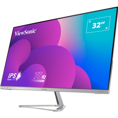 Viewsonic VX3276-MHD-3 32-Inch Full HD, Frameless IPS Monitor, 1080p, 1920 x 1080 Resolution, 75Hz, HDMI, VGA, DisplayPort, Speakers image 2
