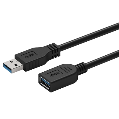 Prevo USBM-USBF-3M USB 3.0 Extension Cable, USB 3.0 Type-A (M) to USB Type-A (F), 3m, Black, Up to 5Gbps Transmission Rate, Retail Box Packaging image 3