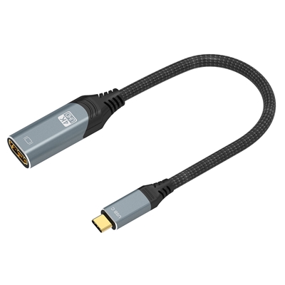 Prevo USBC-HDMI-ADA Display Converter Adapter, USB Type-C (M) to HDMI (F), 0.2m, Black & Silver, HDMI 2.0, Supports up to 4K@60Hz, Braided Cable, Retail Box Packaging image 3