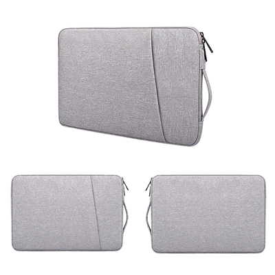 Prevo 14 Inch Laptop Sleeve, Side Pocket, Cushioned Lining, Light Grey image 2