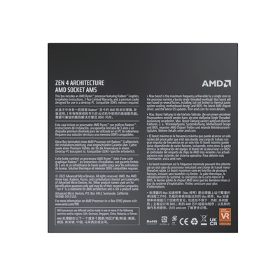 AMD Ryzen 5 7600 6 Core AM5 Processor, 12 Threads, 3.8GHz up to 5.1GHz Boost, 38MB Cache, 65W, Wraith Stealth Cooler, Radeon Graphics image 4