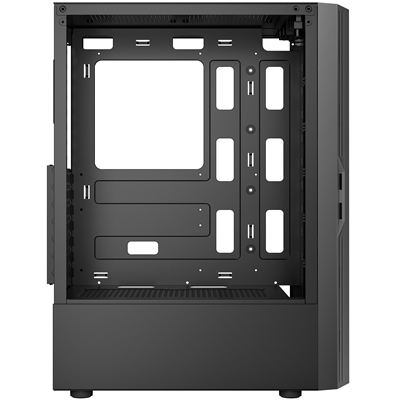 Antec AX20 Case, Black, Mid Tower, 1 x USB 3.0 / 2 x USB 2.0, Tempered Glass Side Window Panel, Slanted Bar & Mesh Design for Massive Airflow, 3 x Pre-Installed RGB LED Fans, ATX, Micro ATX, Mini-ITX Compatible image 6