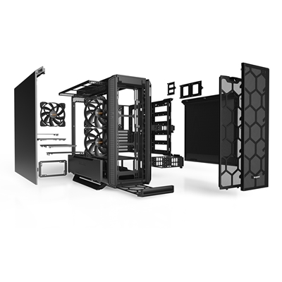 be quiet! Silent Base 802 Case, Black, Mid Tower, 2 x USB 3.2 Gen 1 Type-A / 1 x USB 3.2 Gen 2 Type-C, 10mm Front & Side Sound-Dampening Mats, 3 x Pure Wings 2 140mm Black PWM Fans Included, Interchangeable Top & Front Panels image 6