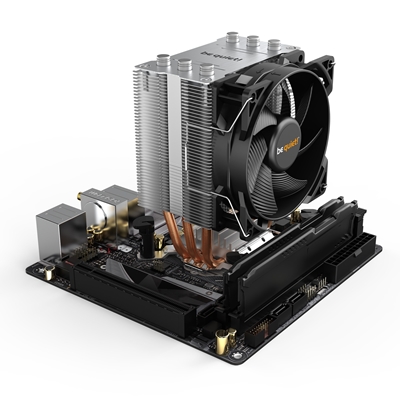 be quiet! Pure Rock Slim 2 Fan CPU Cooler, Universal Socket, Pure Wings 2 92mm PWM Black Cooling Fan, 2000RPM, 3 Heat Pipes, 130W TDP, Slim & Compact Design, Intel LGA 1700 & AMD AM5 Compatible image 4