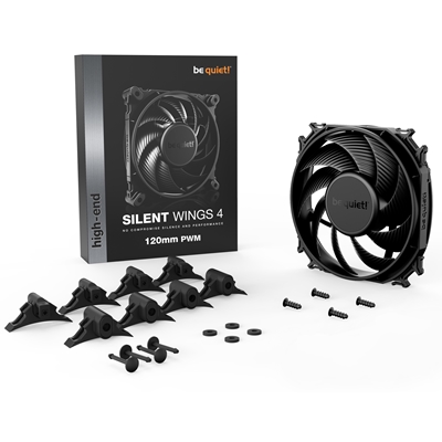 be quiet! Silent Wings 4 PWM Black Fan, 120mm, 1600RPM, 4-Pin PWM Fan Connector, Black Frame, Black Blades, Optimized Fan Blades for High End Performance, 2 Mounting Options image 4