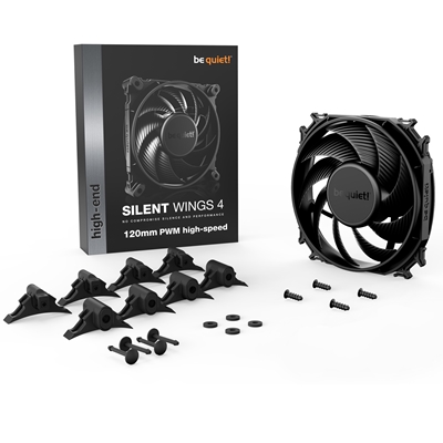 be quiet! Silent Wings 4 PWM High Speed Black Fan, 120mm, 2500RPM, 4-Pin PWM Fan Connector, Black Frame, Black Blades, Optimized Fan Blades for High End Performance, 2 Mounting Options image 4