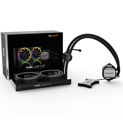 be quiet! Pure Loop 2 FX AiO Liquid CPU Cooler, Universal Socket, 240mm Radiator, 2 x Light Wings 120mm PWM High Speed 2500RPM Addressable RGB Cooling Fan, Addressable RGB LED Pump Head, ARGB PWM Hub Included image 4