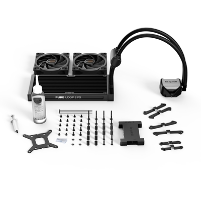 be quiet! Pure Loop 2 FX AiO Liquid CPU Cooler, Universal Socket, 240mm Radiator, 2 x Light Wings 120mm PWM High Speed 2500RPM Addressable RGB Cooling Fan, Addressable RGB LED Pump Head, ARGB PWM Hub Included image 5
